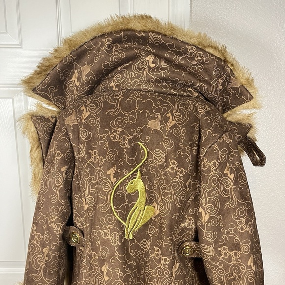 Baby Phat Vintage Coat Jacket Brown Fur Womens Mob Wife Penny Lane Y2K - Picture 7 of 16